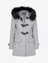 Duffle coat à capuche à fourrure - Gris - 1