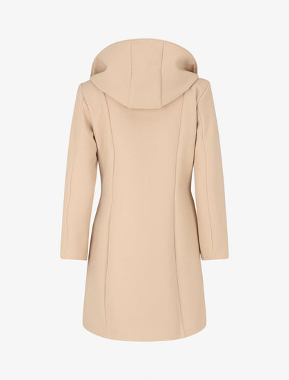 Manteau long zippé à capuche - Beige - 2