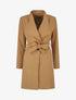 Manteau long ceinturé à col droit - Camel - 1