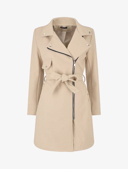 Manteau long uni style perfecto - Beige - 1