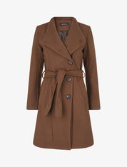 Manteau long col montant - Marron - 5