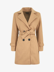 Manteau mi-long croisé - Camel - 1