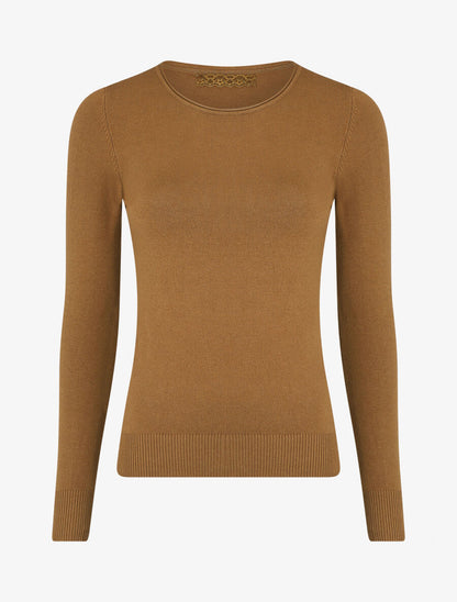 Pull fin uni ajusté - Camel - 1