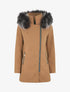 Manteau droit à capuche amovible - Camel - 1