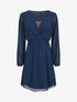 Robe taille élastiquée à détail dentelle - Marine - 5