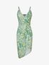 Robe style portefeuille à imprimé fleurs tropicales - Vert - 4
