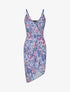 Robe style portefeuille à imprimé fleurs tropicales - Bleu - 1