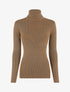 Pull col roulé ajusté et irisé - Camel - 1