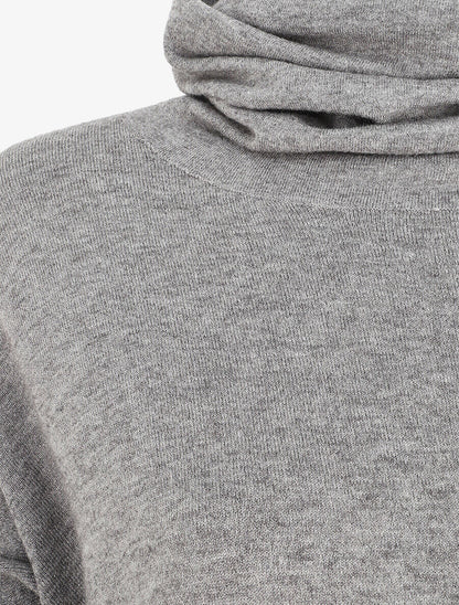 Robe pull ample à col roulé - Gris - 3