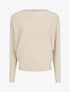 Pull loose à col rond - Beige - 4