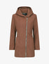 Manteau mi-long zippé à capuche - Marron - 1