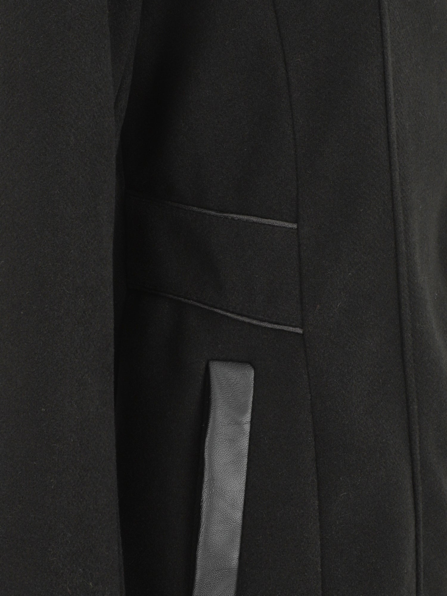 Manteau mi-long à capuche et zip - Noir - 3