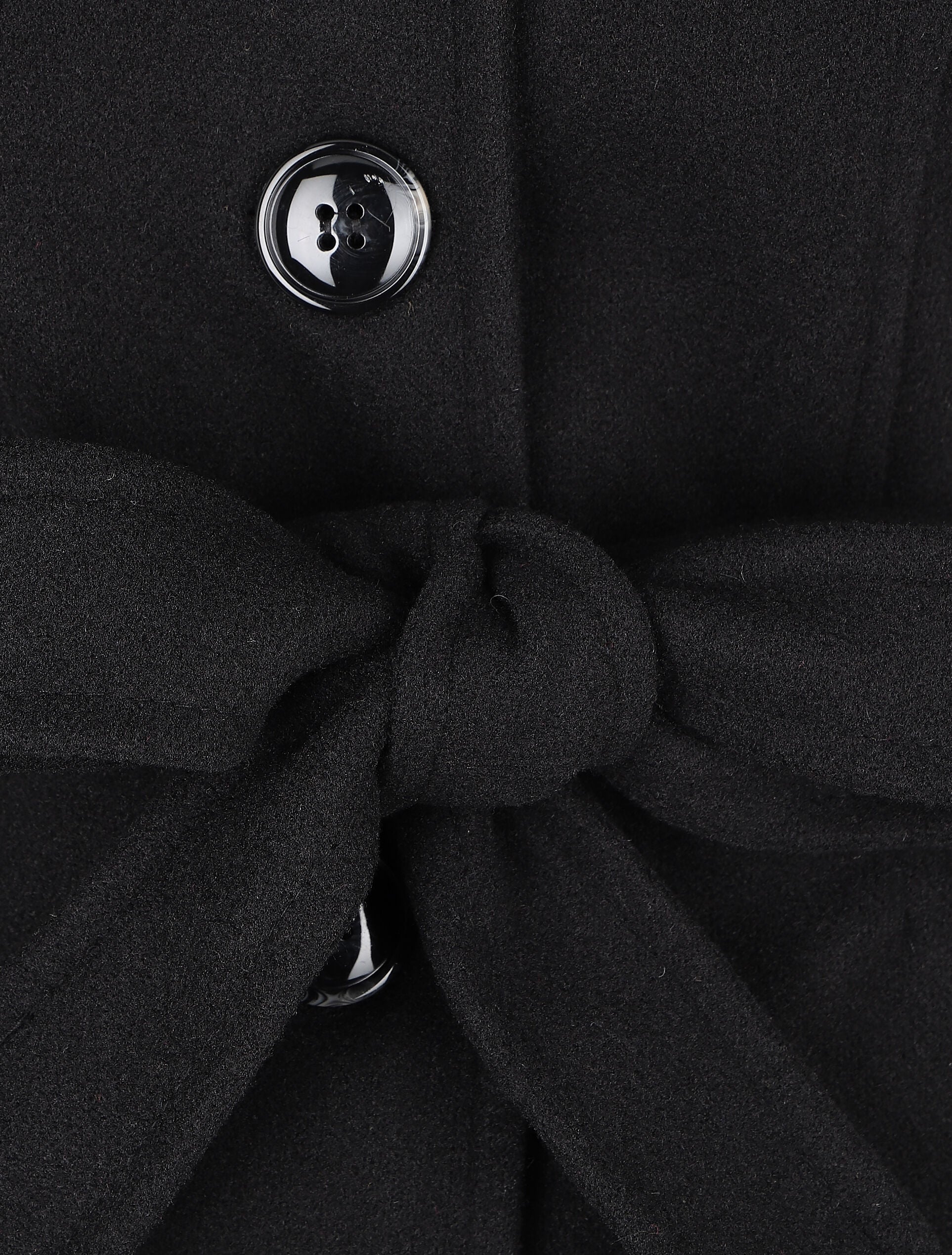 Manteau long à capuche uni - Noir - 3