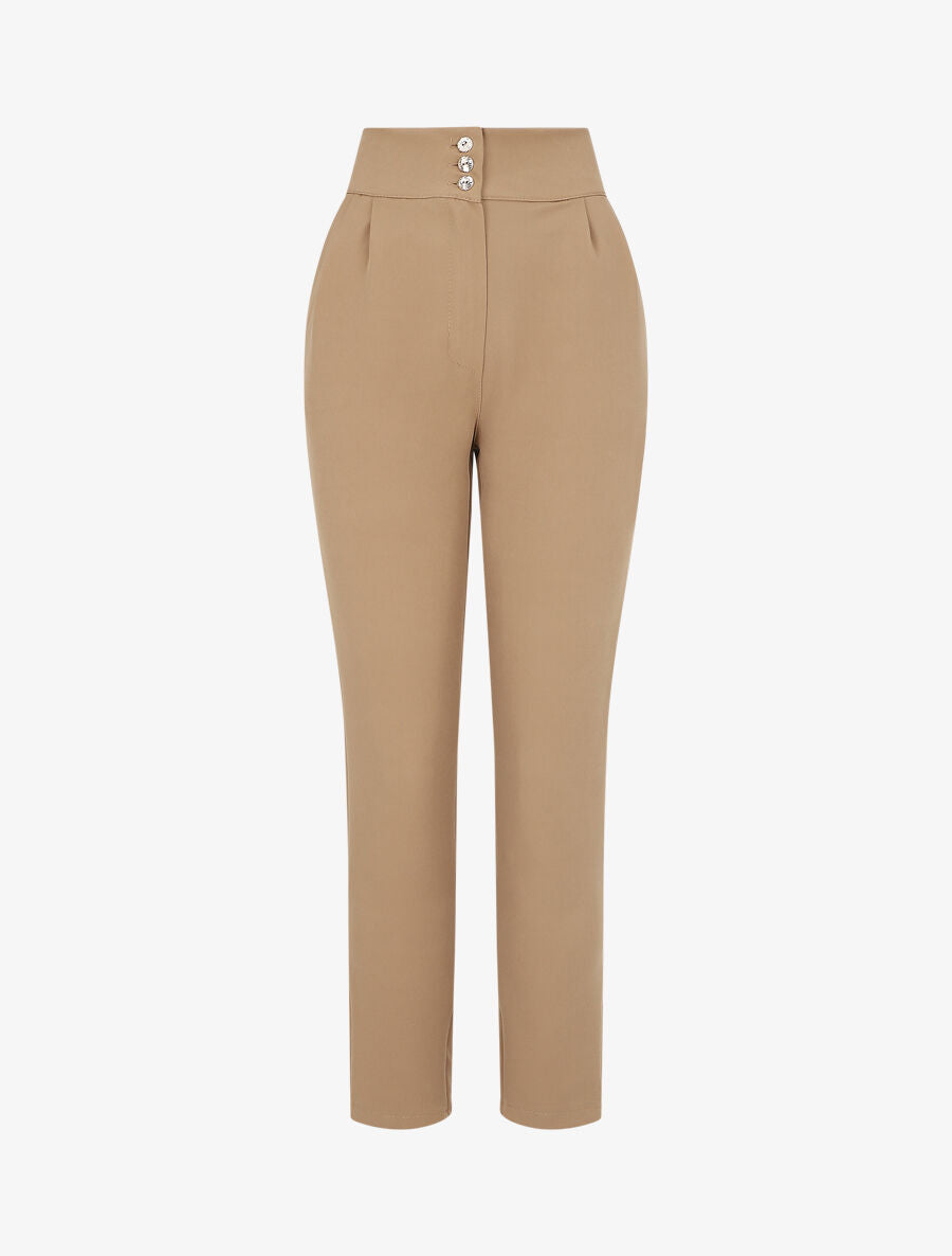 Pantalon classique coupe droite - Beige - 4