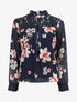 Top fleuri en dentelle - Marine - 1