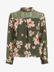 Top fleuri en dentelle - Kaki - 5
