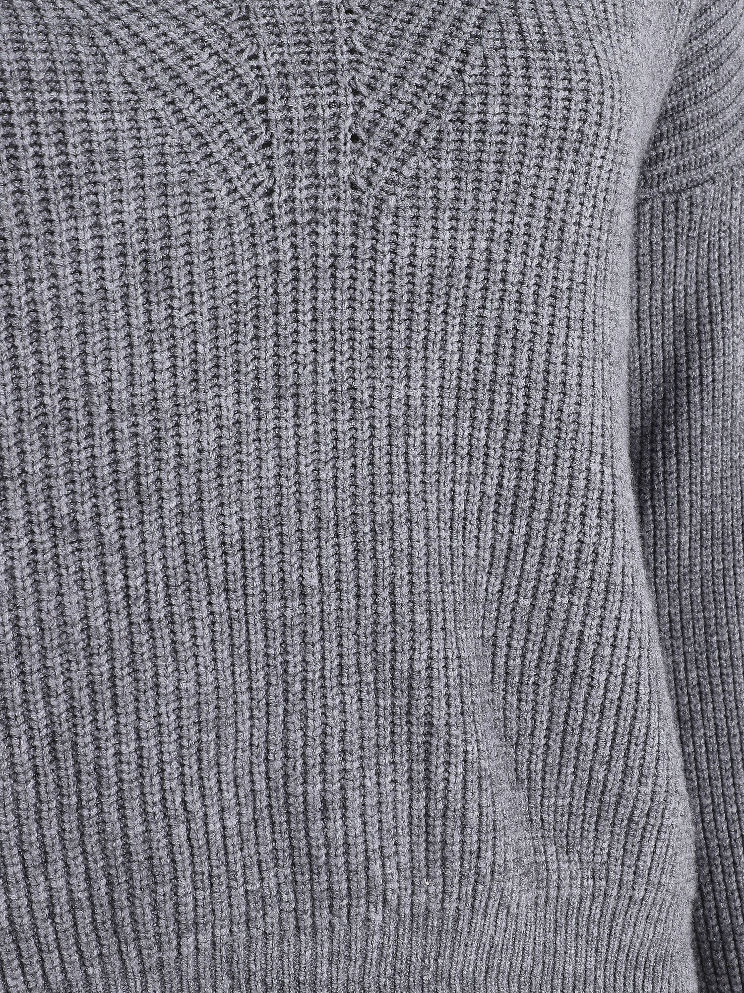 Crop pull asymétrique à col V - Gris - 3