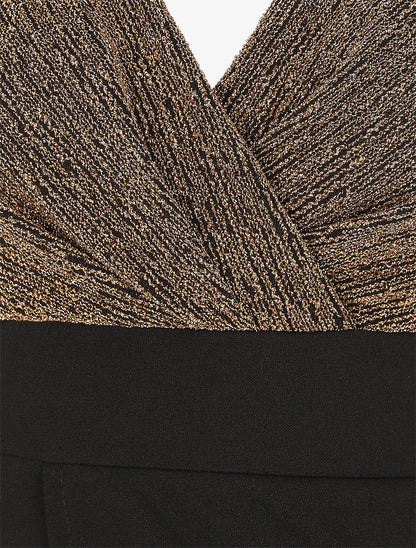 Robe style portefeuille à paillettes - Or - 3