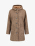 Manteau mi-long bouclé à capuche - Camel chiné - 4