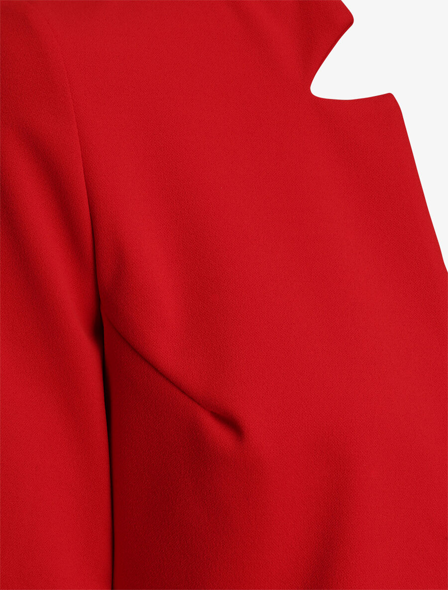 Veste fluide à col cranté - Rouge - 3