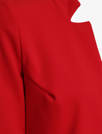 Veste fluide à col cranté - Rouge - 3