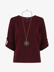 Pull ample uni col V - Prune - 5