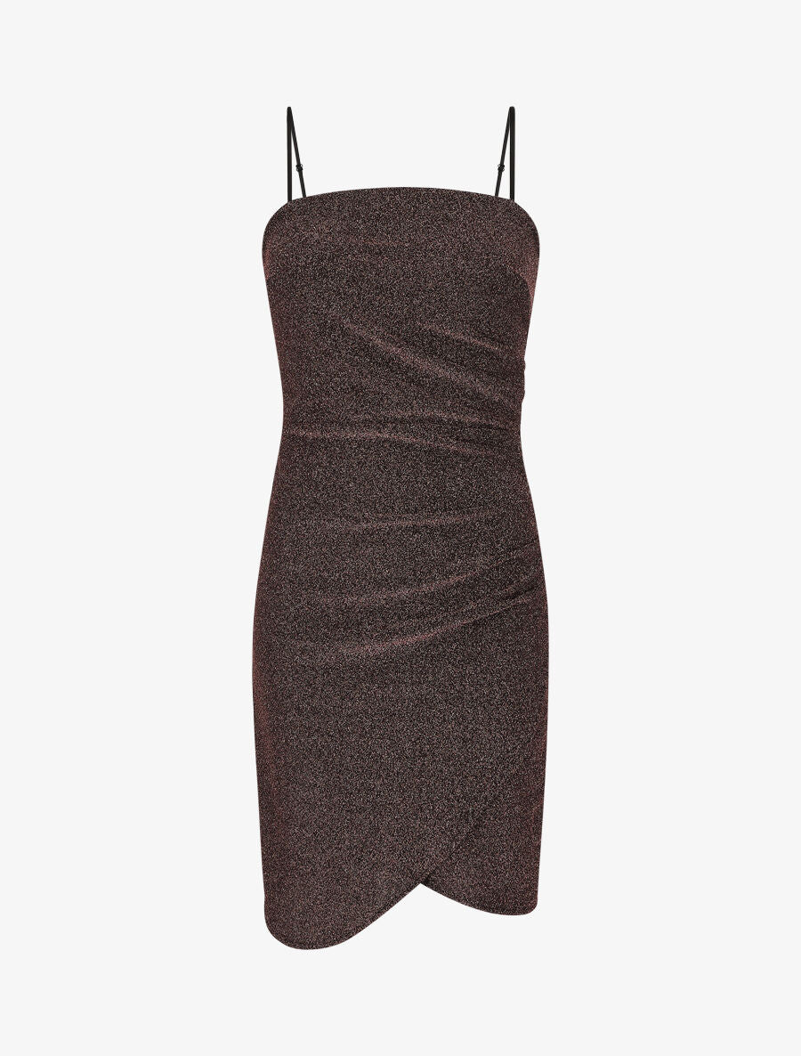 Robe drapée moulante pailletée - Rose - 1