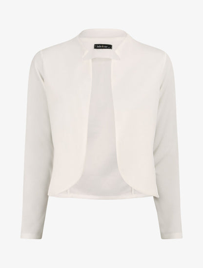 Veste courte à col cranté - Blanc - 1