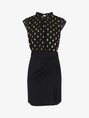Robe fourreau à pois irisés - Noir - 4