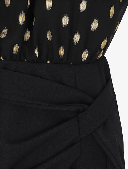 Robe fourreau à pois irisés - Noir - 3