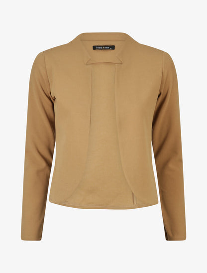Veste courte à col cranté - Camel - 1