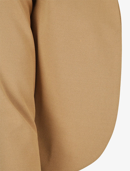 Veste courte à col cranté - Camel - 3