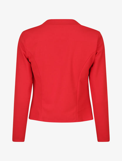 Veste courte à col cranté - Rouge - 2