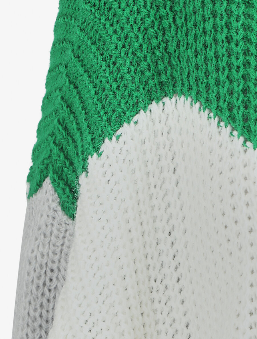 Pull droit à motif V - Vert - 3