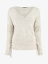 Pull droit uni à liens - Beige - 1