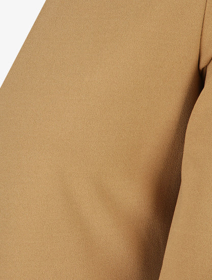 Veste fluide à poches zippées et col droit - Beige - 3