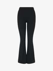 Pantalon fluide uni coupe flare - Noir - 3