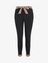 Pantalon à bords à revers imprimé géométrique - Beige - 1