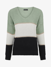 Pull à motif rayé irisé - Vert d&
