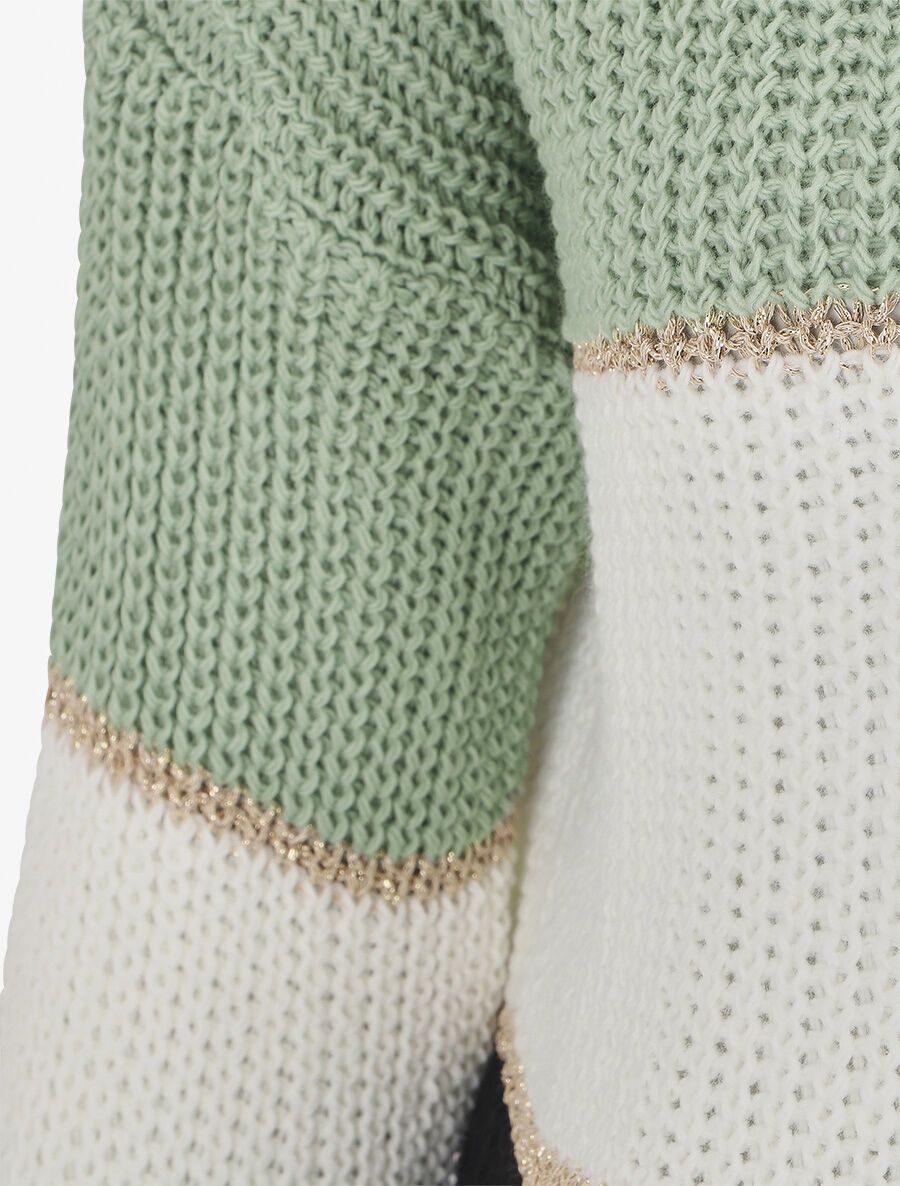 Pull à motif rayé irisé - Vert d&