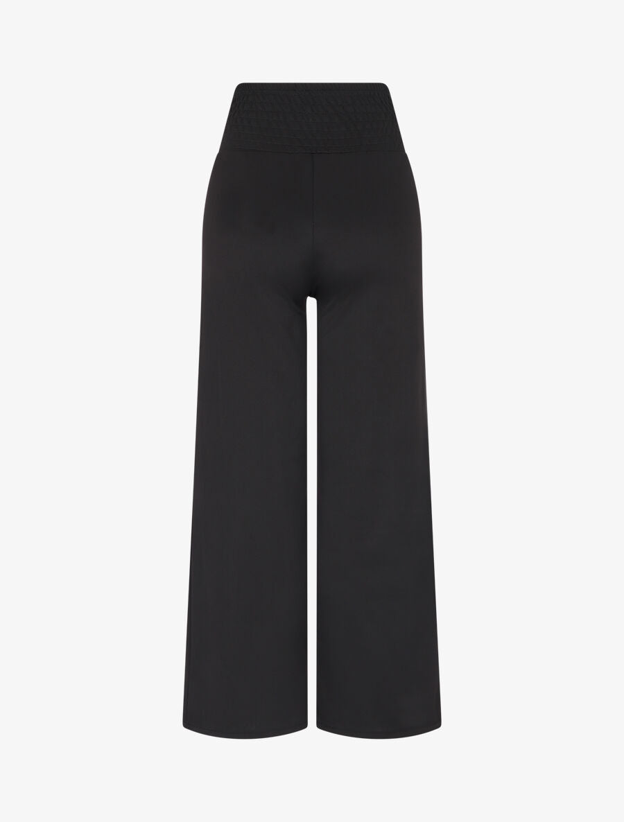 Pantalon style pons fluide uni - Noir - 2
