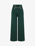 Pantalon style pons fluide uni - Vert sapin - 1