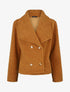 Manteau court en maille bouclette - Camel - 1