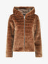 Manteau à capuche en fourrure synthétique - Camel - 1