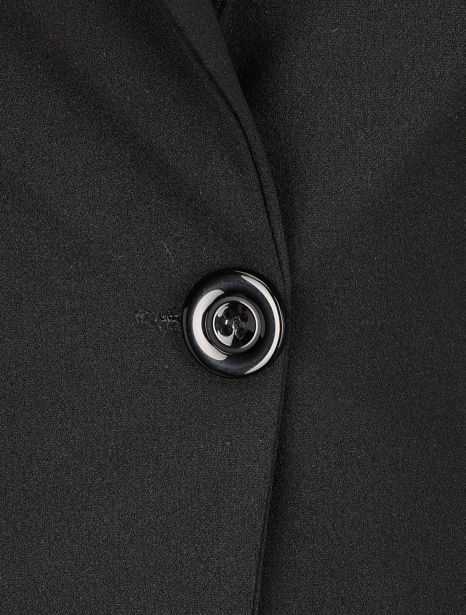 Blazer uni à un bouton - Noir - 3