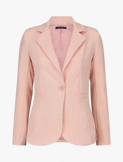 Blazer uni à un bouton - Rose - 1