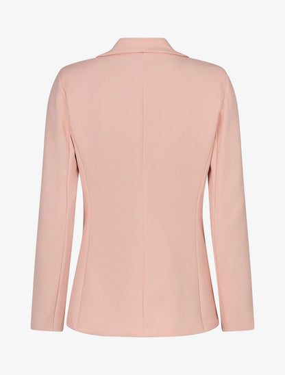 Blazer uni à un bouton - Rose - 2