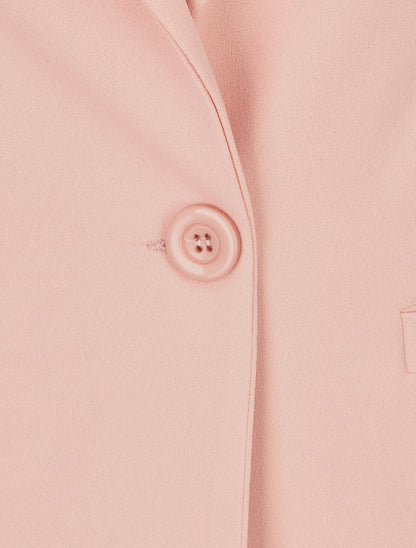 Blazer uni à un bouton - Rose - 3