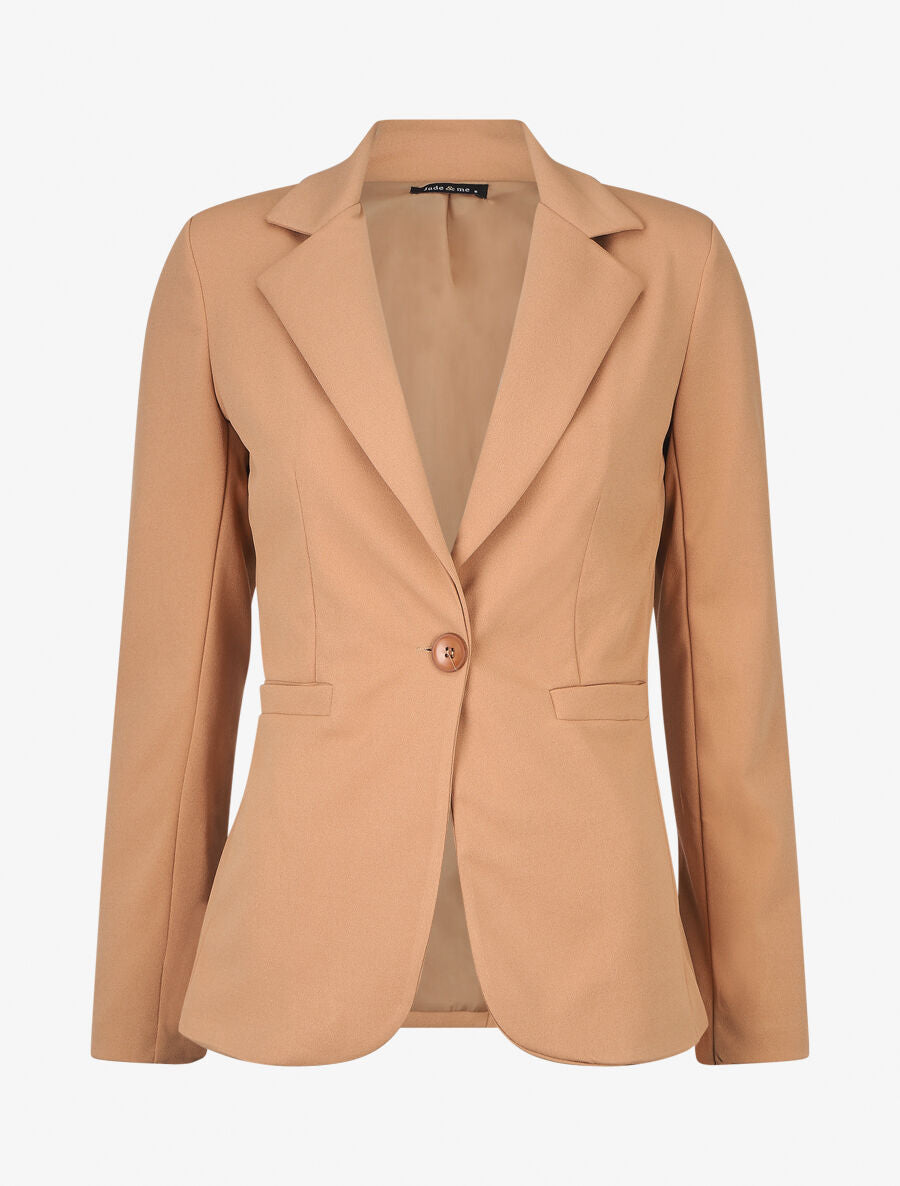 Blazer uni à un bouton - Camel - 1
