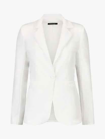Blazer uni à un bouton - Blanc - 1